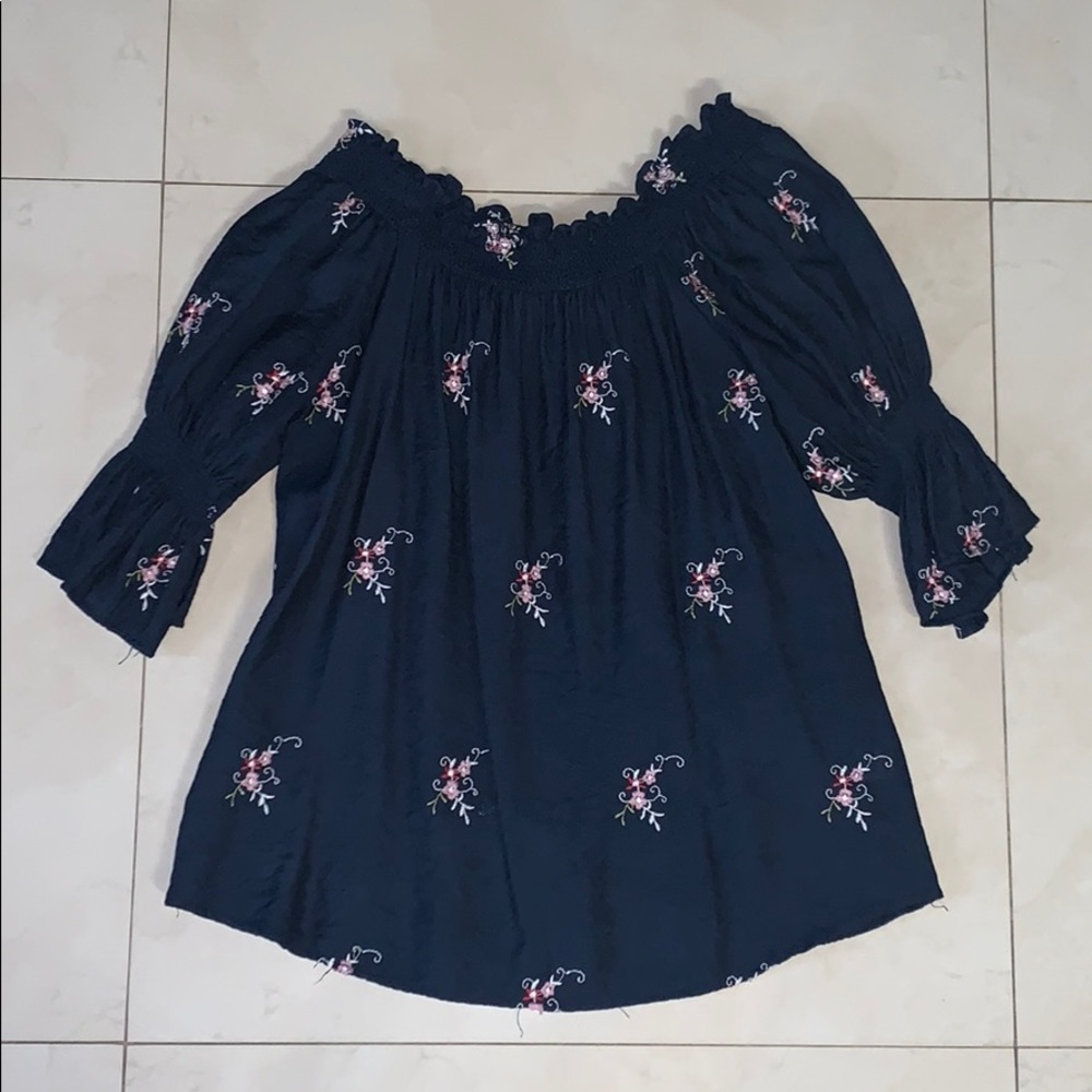 Cute off the shoulder floral blouse